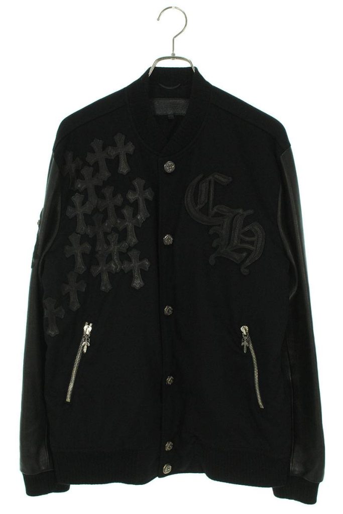 LETTERMAN / レターマン CHマルチレザーパッチレザースリーブブルゾン