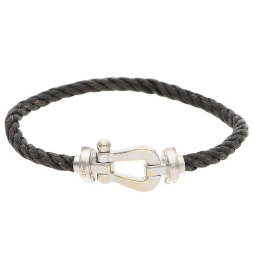 フレッド FRED 18Kホワイトゴールド ケーブルブレスレット フォース10 MM
